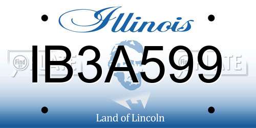 IB3A599 Illinois License Plate