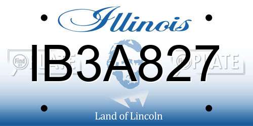 IB3A827 Illinois License Plate