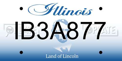 IB3A877 Illinois License Plate