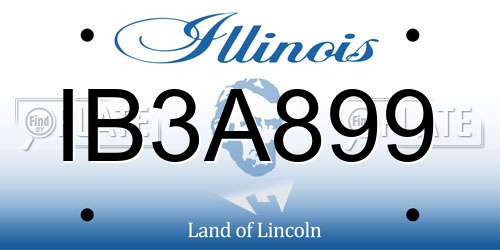 IB3A899 Illinois License Plate