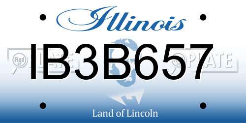 IB3B657 Illinois License Plate