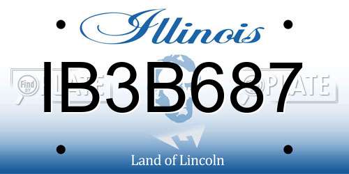 IB3B687 Illinois License Plate