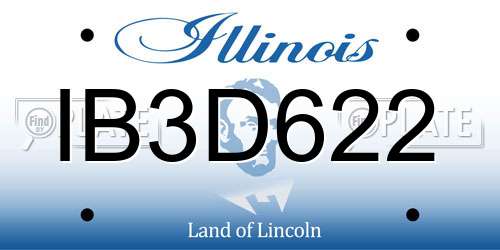 IB3D622 Illinois License Plate