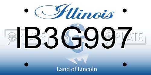 IB3G997 Illinois License Plate