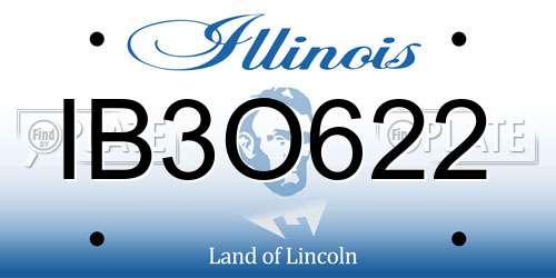 IB3O622 Illinois License Plate