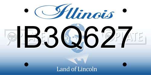 IB3Q627 Illinois License Plate