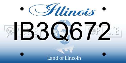 IB3Q672 Illinois License Plate