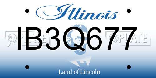 IB3Q677 Illinois License Plate