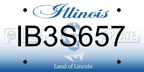 IB3S657 Illinois License Plate