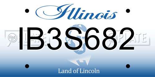 IB3S682 Illinois License Plate