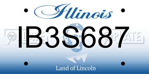 IB3S687 Illinois License Plate