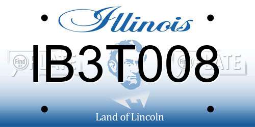 IB3T008 Illinois License Plate