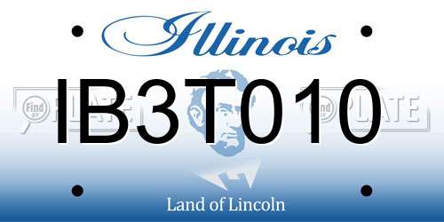 IB3T010 Illinois License Plate