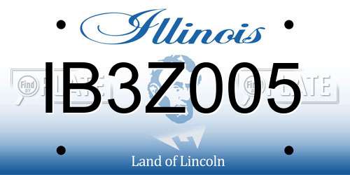 IB3Z005 Illinois License Plate