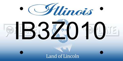 IB3Z010 Illinois License Plate