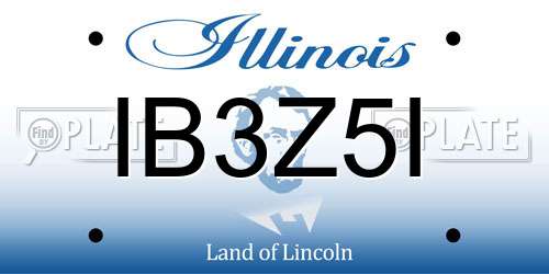 IB3Z5I Illinois License Plate