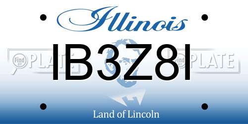 IB3Z8I Illinois License Plate