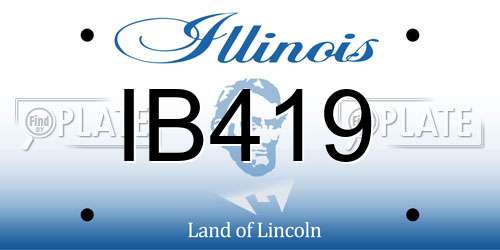 IB419 Illinois License Plate