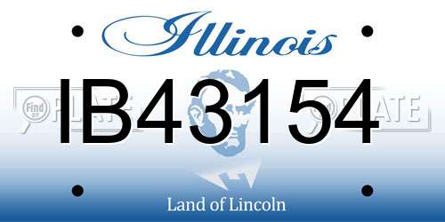 IB43154 Illinois License Plate