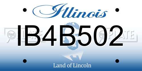 IB4B502 Illinois License Plate