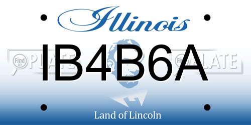IB4B6A Illinois License Plate