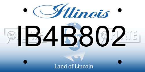 IB4B802 Illinois License Plate