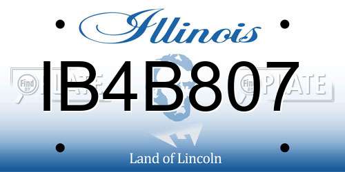 IB4B807 Illinois License Plate