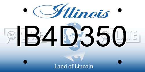 IB4D350 Illinois License Plate