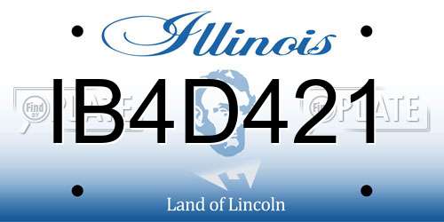 IB4D421 Illinois License Plate
