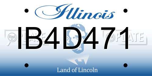 IB4D471 Illinois License Plate