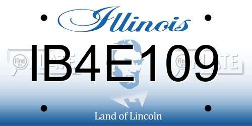IB4E109 Illinois License Plate