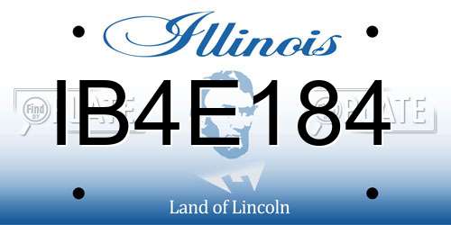 IB4E184 Illinois License Plate