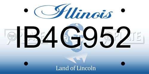 IB4G952 Illinois License Plate