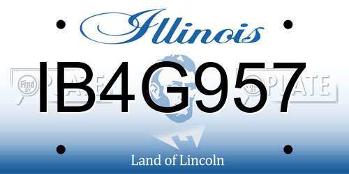 IB4G957 Illinois License Plate