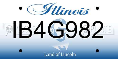 IB4G982 Illinois License Plate