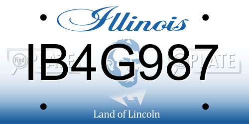 IB4G987 Illinois License Plate