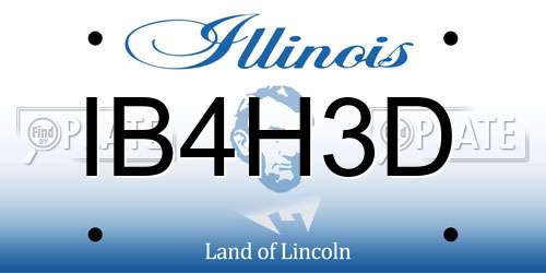 IB4H3D Illinois License Plate