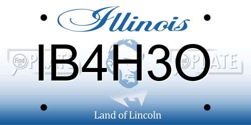 IB4H3O Illinois License Plate