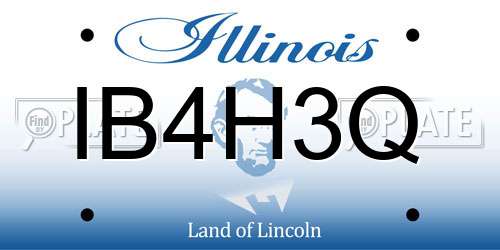 IB4H3Q Illinois License Plate
