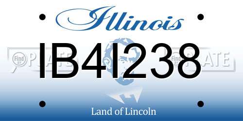 IB4I238 Illinois License Plate