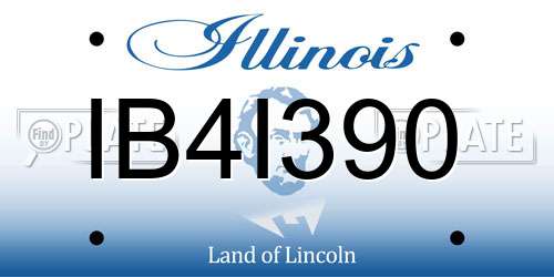 IB4I390 Illinois License Plate