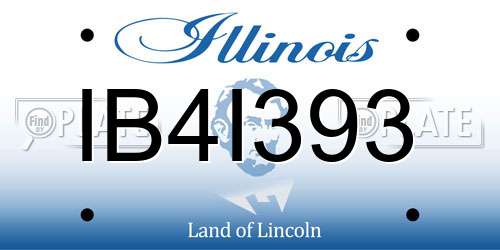 IB4I393 Illinois License Plate
