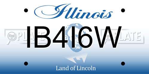 IB4I6W Illinois License Plate