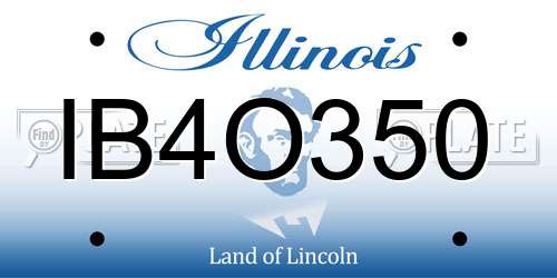 IB4O350 Illinois License Plate