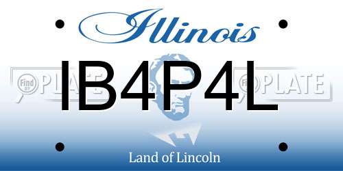 IB4P4L Illinois License Plate
