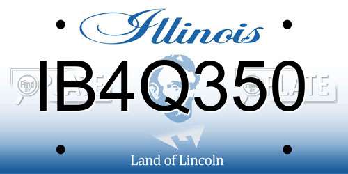 IB4Q350 Illinois License Plate