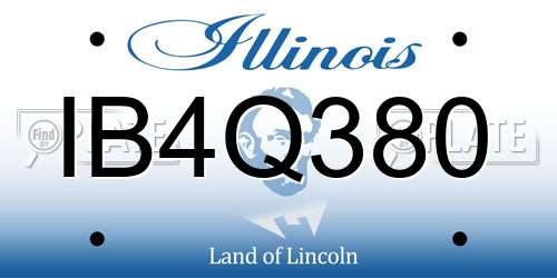 IB4Q380 Illinois License Plate