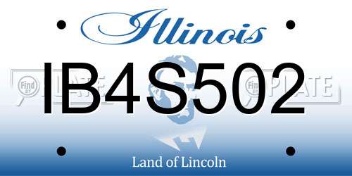 IB4S502 Illinois License Plate