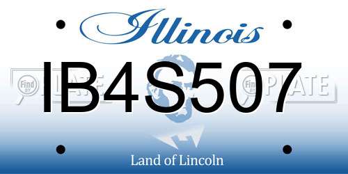 IB4S507 Illinois License Plate