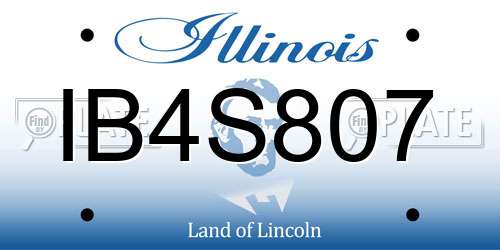 IB4S807 Illinois License Plate